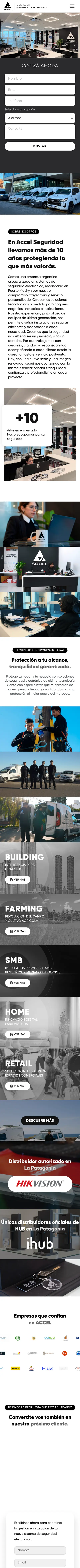 Sitio de Accel Seguridad en el celular