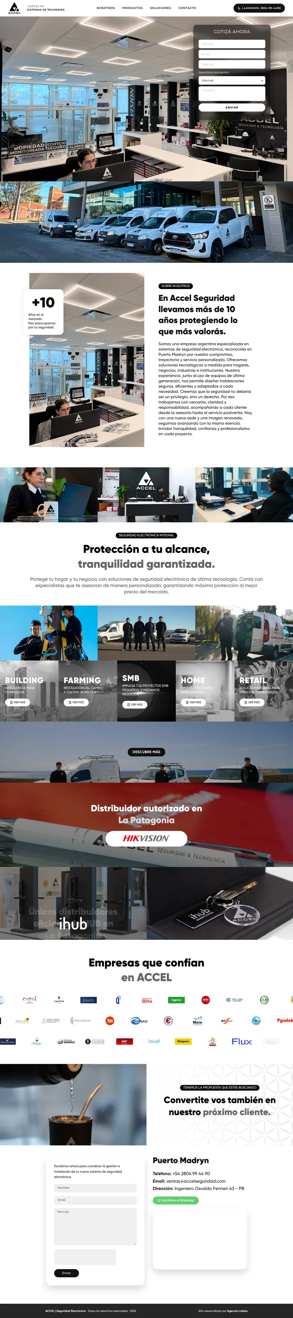 Sitio de Accel Seguridad en la notebook