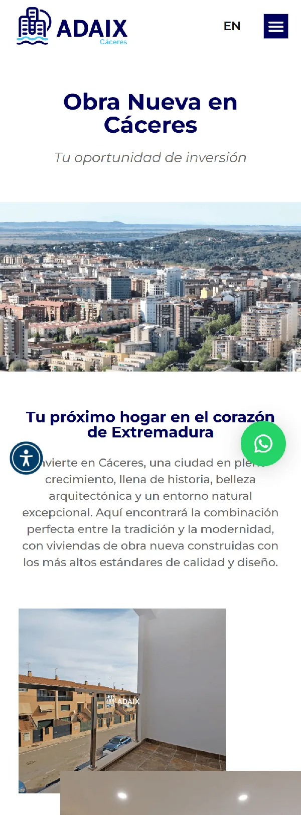 Sitio de ADAIX en el celular