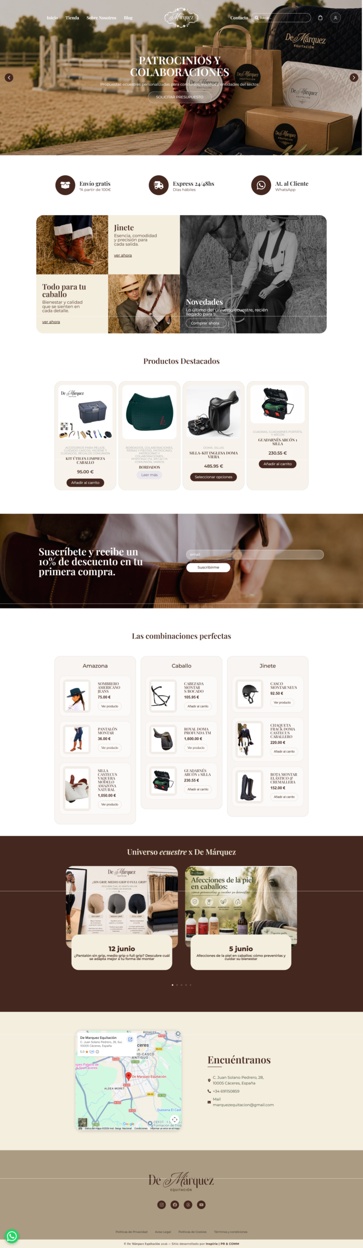 De Márquez, Tienda online · Moda ecuestre