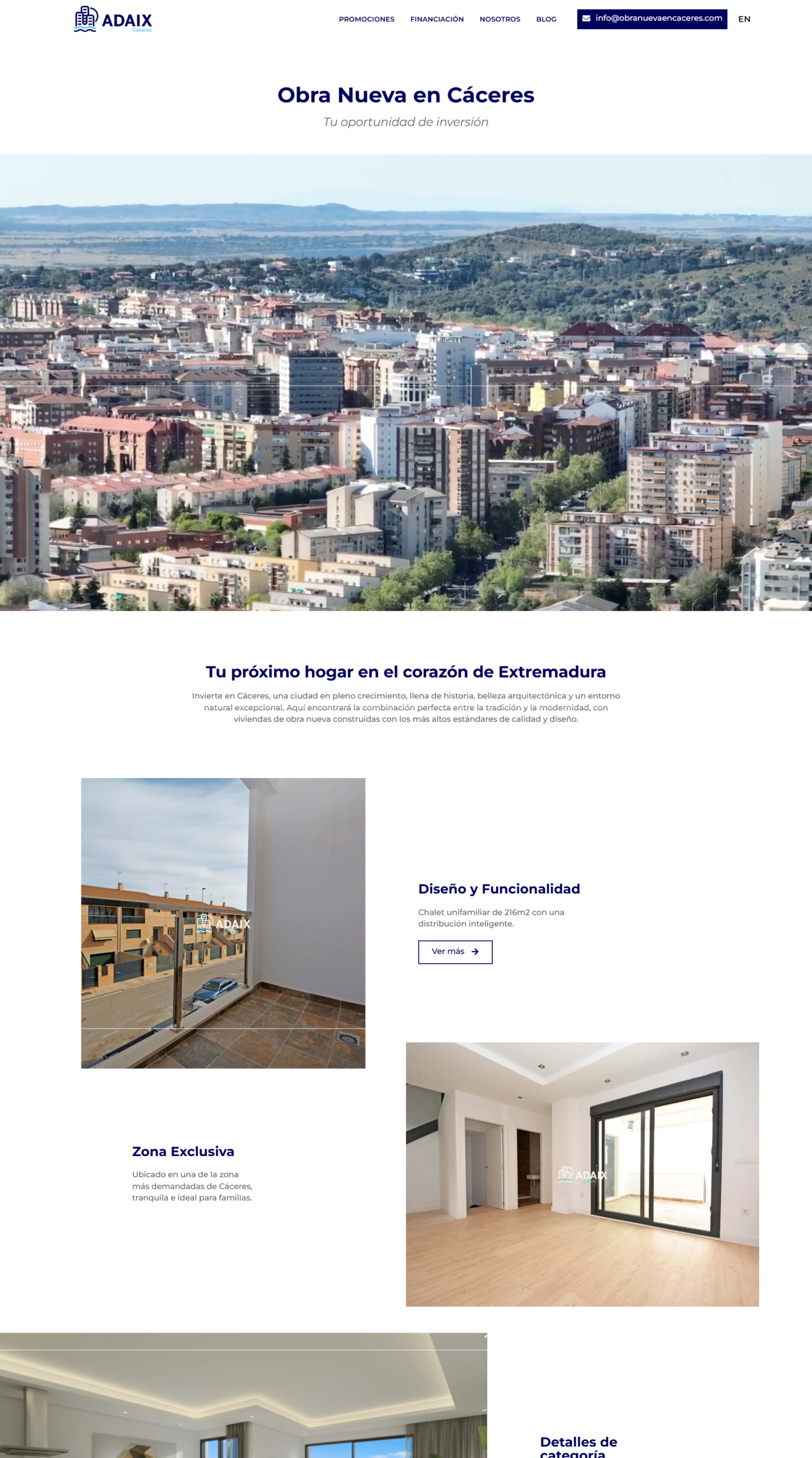 ADAIX, Web profesional · Inmobiliaria